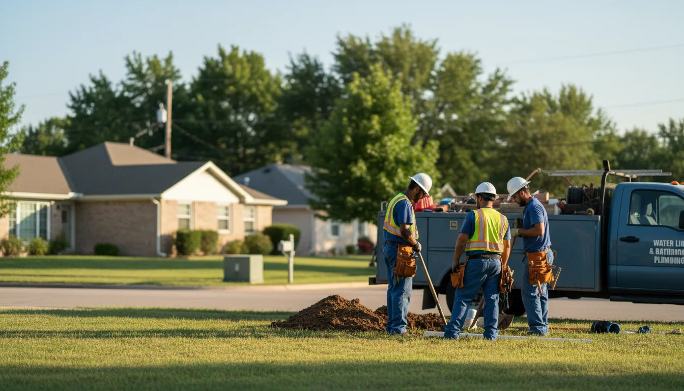 Residential water line and bathroom plumbing service in New Augusta, MS